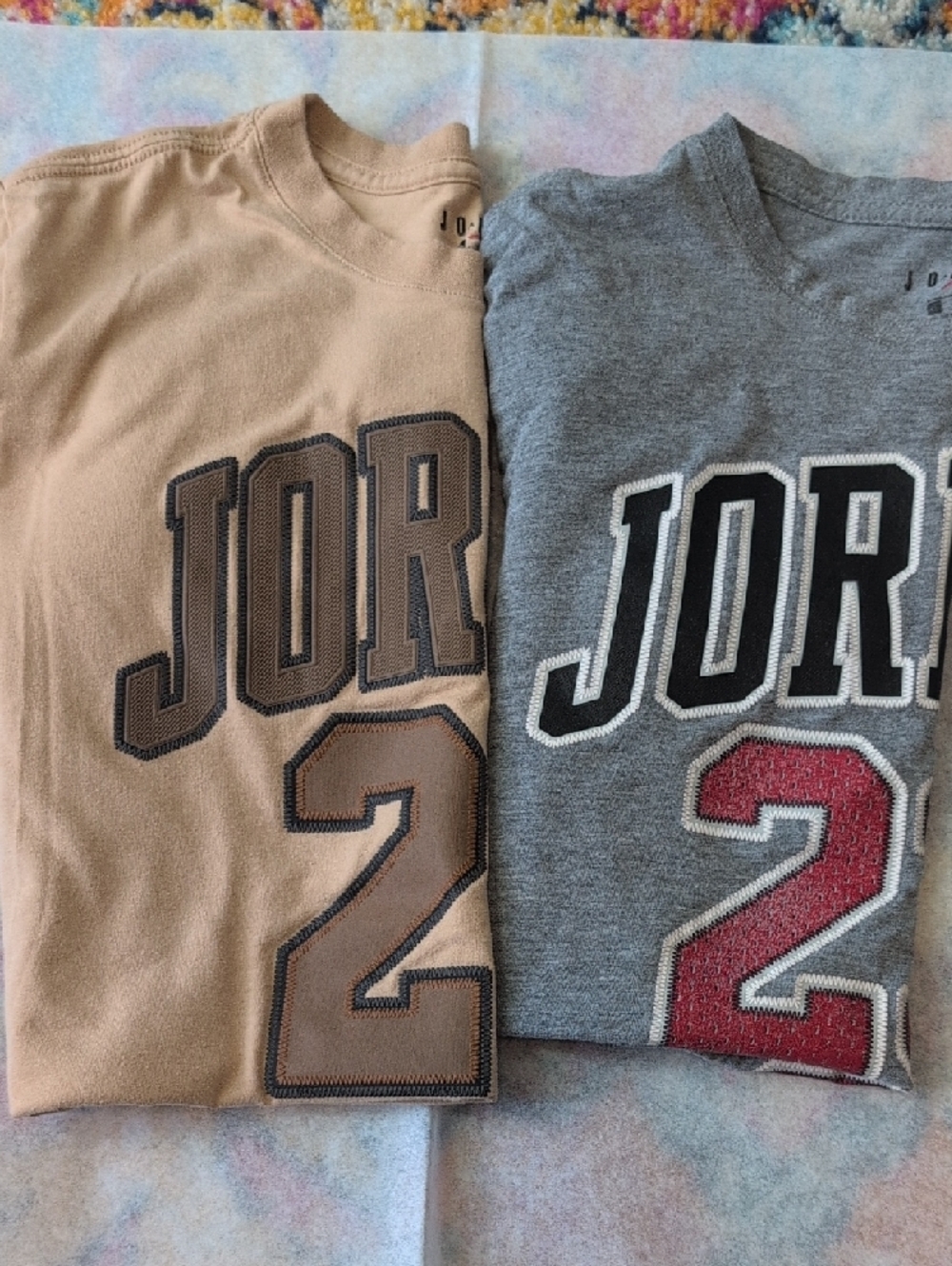 Air Jordan - Lot Of 2 Gray & Beige '23 Graphic Tee, XL Teen